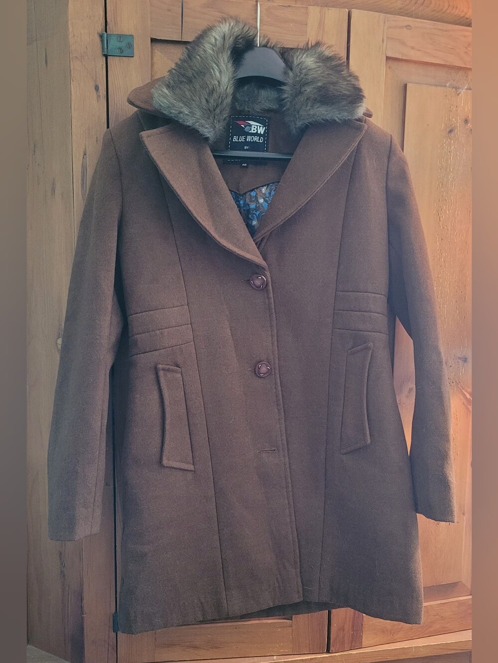 Winter Coat Blue World by Asha, Size Medium